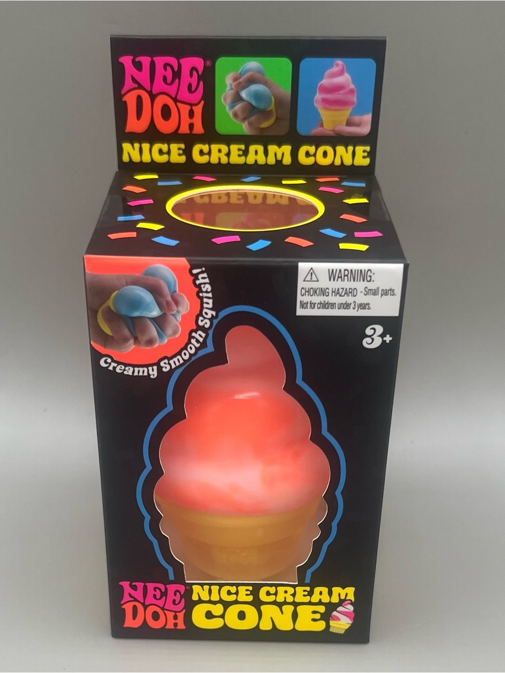 Schylling NEEDOH Nice Cream Cone Squishy Toy - ORANGE Swirl 🧡 Authentic 🆕